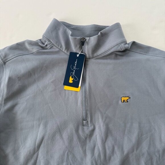 Jack Nicklaus Mens Light Gray Long Sleeve 1/4 Zip Pullover Shirt M - Picture 2 of 7
